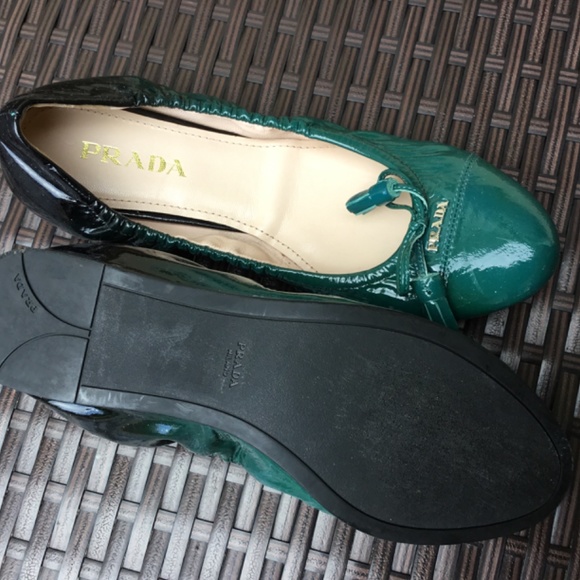 Black Mesh Fabric Ballerinas | PRADA Prada ballet slipper shoes